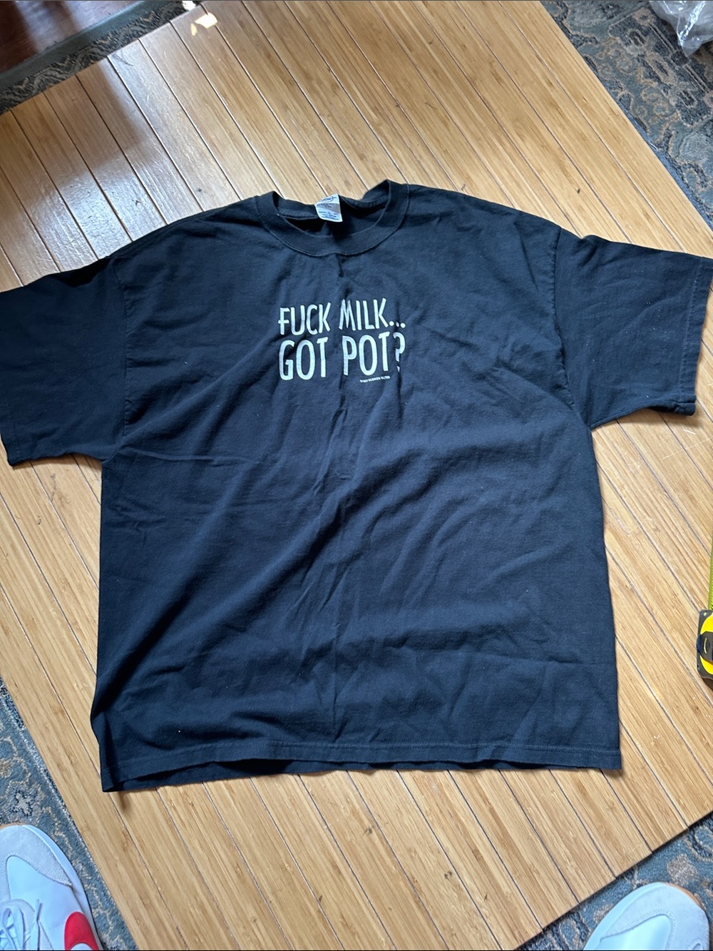 Delta Black Cotton Magnum Weight Tee - XL fading